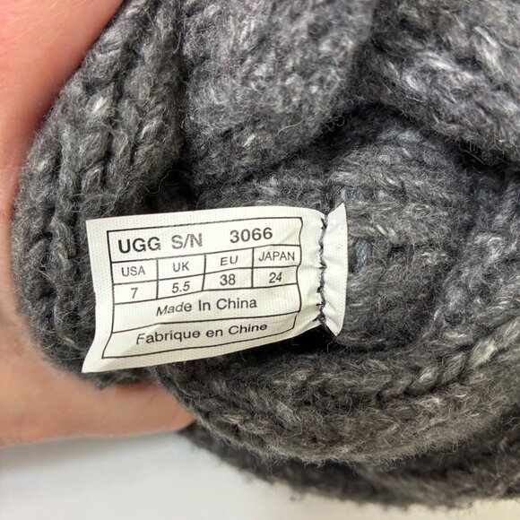 UGG Lattice Cardy Knit Button Boots Size 7 Gray Cozycore - Picture 10 of 11